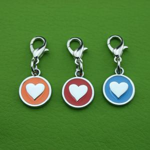 custom zamak pet - id - tags pfirsich in herz - form hängt dekoration für hund oder katze qr - code